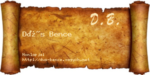 Dús Bence névjegykártya
